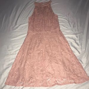 Pink floral lace dress